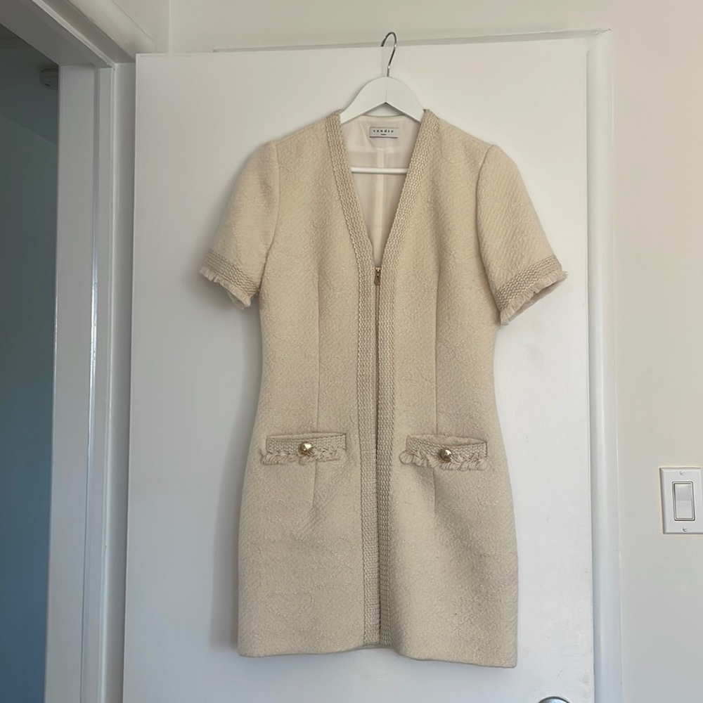 Tweed dress in double S jacquard